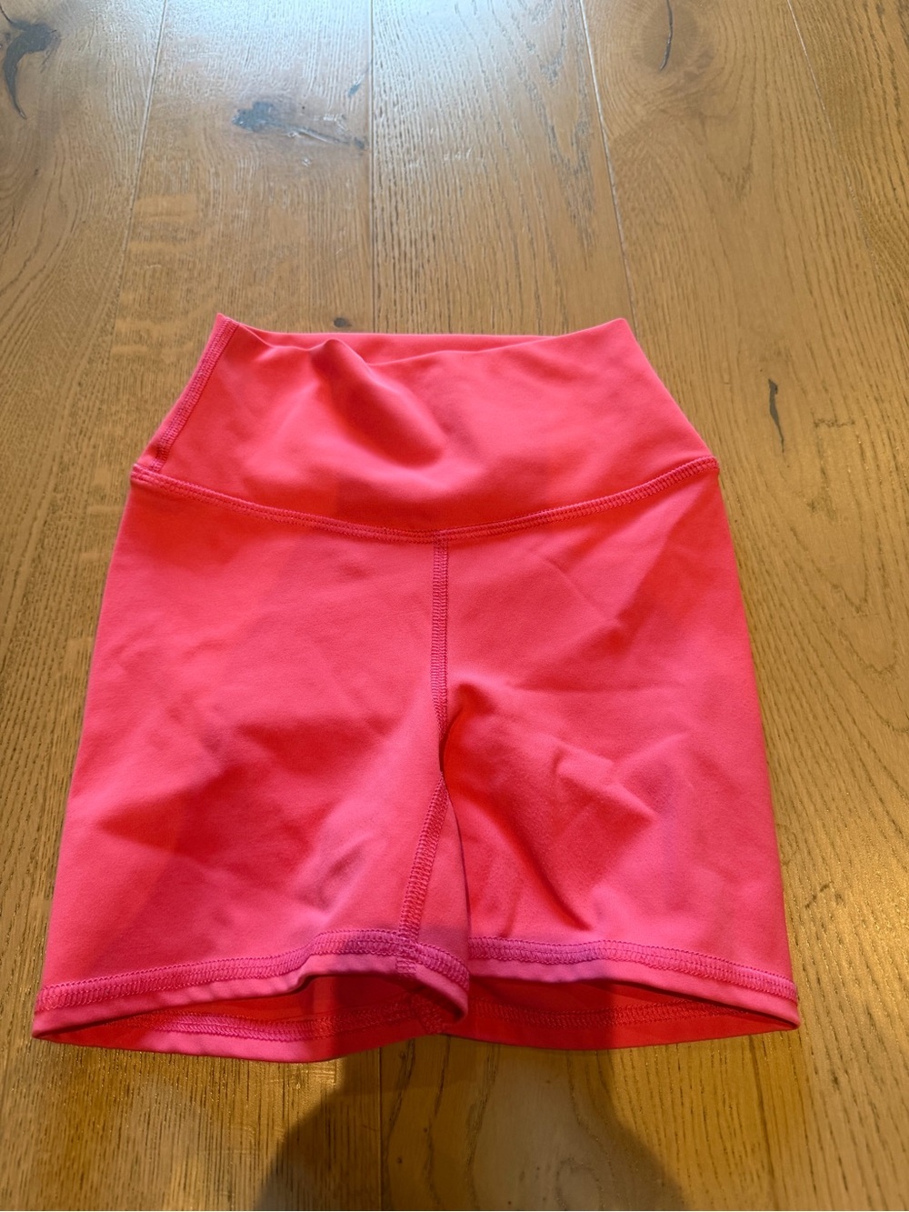 Girls' High-Waist Active Bike Shorts in Coral Pink